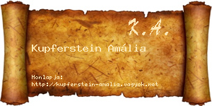 Kupferstein Amália névjegykártya
